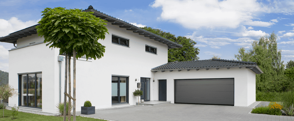 Superior takskjutport i Style i grå aluminium