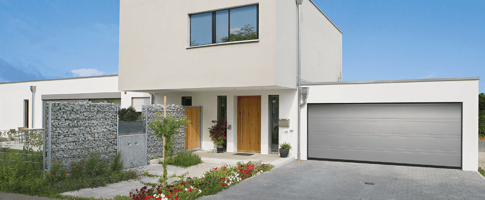 Superior takskjutport Flair i vit aluminium