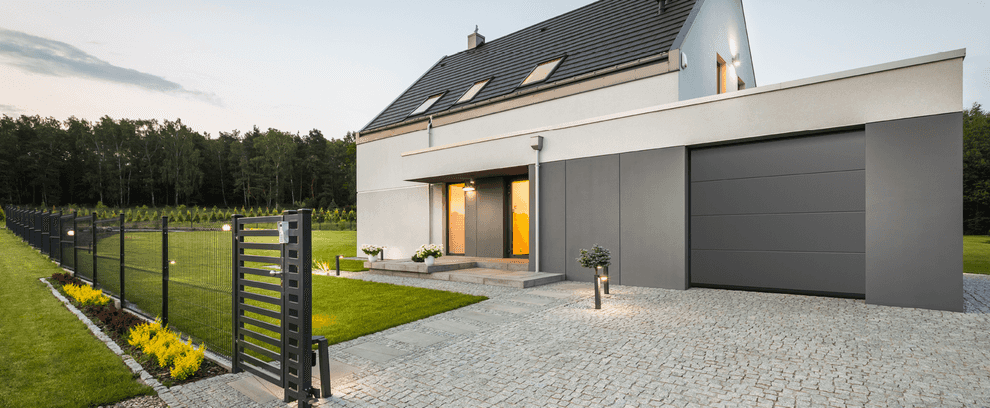 Smart takskjutport i Style i grå aluminium