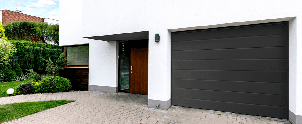 Smart takskjutport i Style i grå aluminium